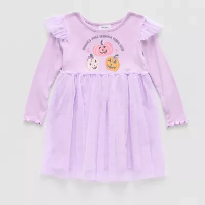 Okie Dokie Halloween Toddler & Little Girls Long Sleeve Tutu Dress