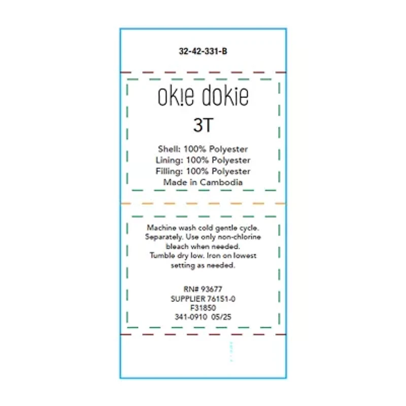 Okie Dokie Toddler Girls Water Resistant Heavyweight Snow Bib