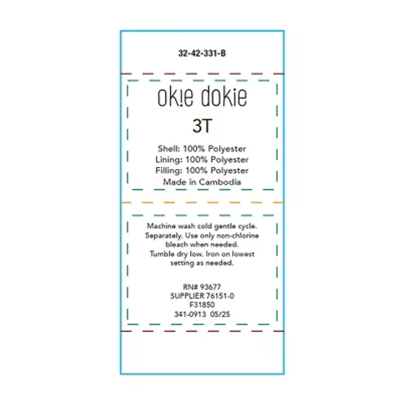 Okie Dokie Toddler Boys Water Resistant Heavyweight Snow Bib