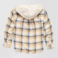 Thereabouts Little & Big Kid Boys Hooded Long Sleeve Cuffed Regular Fit Button-Down Shirt