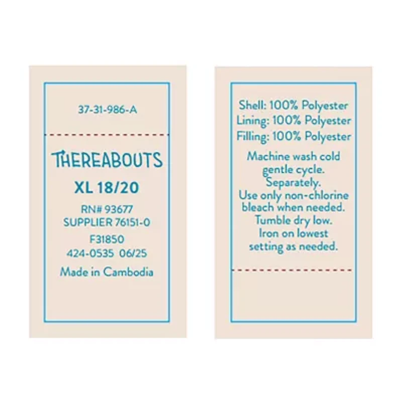 Thereabouts Little & Big Kid Boys Water Resistant Heavyweight Puffer Jacket