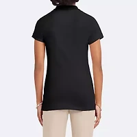 IZOD Juniors Womens Short Sleeve Polo Shirt