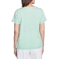 Alfred Dunner Rise And Shine Womens Crew Neck Short Sleeve T-Shirt