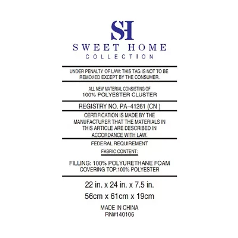 Sweet Home Collection™ Bed Wedge Pillow with High Density Foam