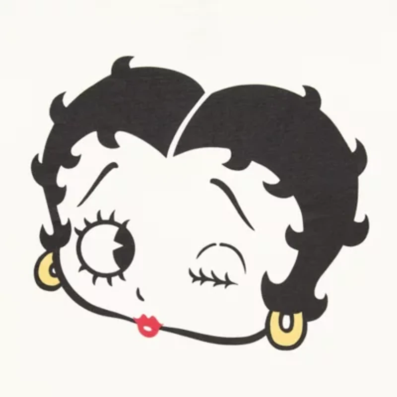 New World Womens Juniors Crew Neck Short Sleeve Regular Fit Betty Boop Graphic T-Shirt