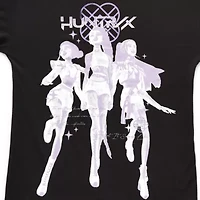 Womens Juniors Crew Neck Short Sleeve Loose Fit KPop Demon Hunters Graphic T-Shirt