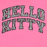 Hello Kitty Zebra Boyfriend Tee Womens Juniors Crew Neck Short Sleeve Loose Fit Graphic T-Shirt