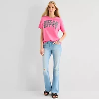 Hello Kitty Zebra Boyfriend Tee Womens Juniors Crew Neck Short Sleeve Loose Fit Graphic T-Shirt