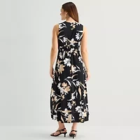 Studio 1 Womens V Neck Sleeveless Maxi Dress