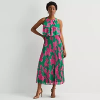 Sandra Darren Womens Sleeveless Floral Maxi Dress