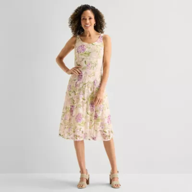 Robbie Bee Womens Floral Jacket Dress