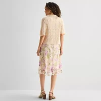 Robbie Bee Womens Floral Jacket Dress