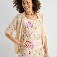 Robbie Bee Womens Floral Jacket Dress