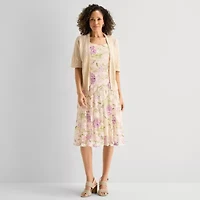 Robbie Bee Womens Floral Jacket Dress