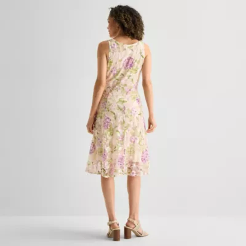 Robbie Bee Womens Floral Jacket Dress