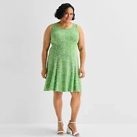 Perceptions Womens Plus Floral Jacket Dress