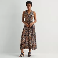 Marc New York Womens V Neck Sleeveless Maxi Dress