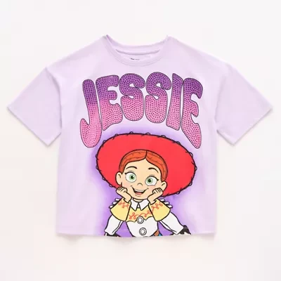 Disney Collection Little & Big Kid Girls Round Neck Short Sleeve Regular Fit Jessie Toy Story Graphic T-Shirt