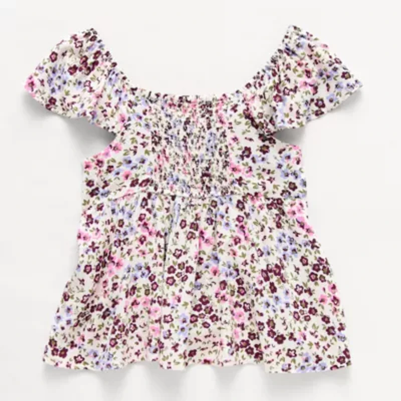 Thereabouts Little & Big Kid Girls V Neck Sleeveless Blouse