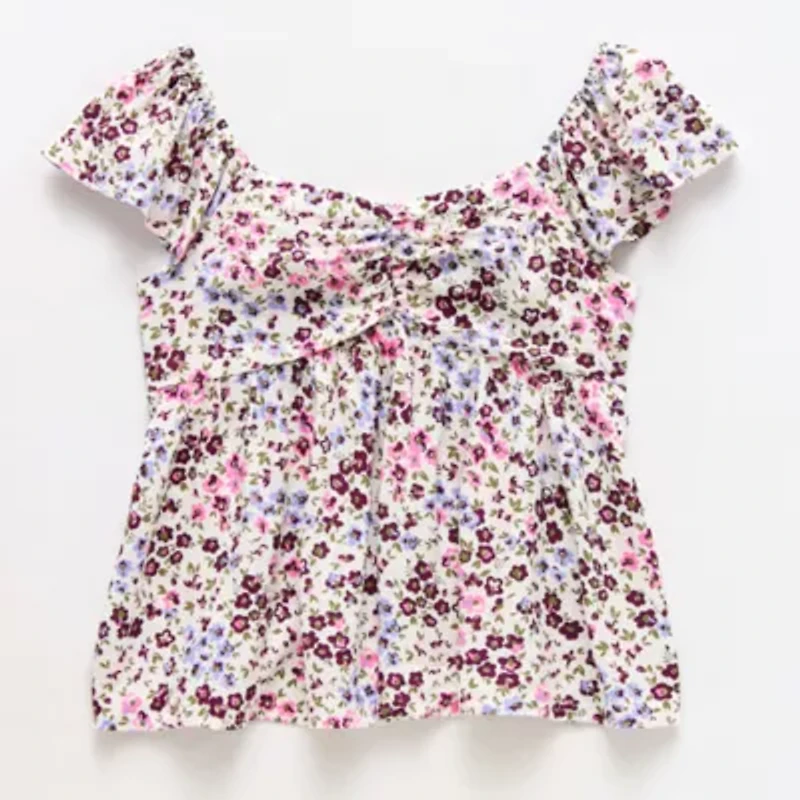 Thereabouts Little & Big Kid Girls V Neck Sleeveless Blouse