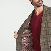 The Savile Row Co Mens Windowpane Modern Fit Sport Coat