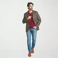 The Savile Row Co Mens Windowpane Modern Fit Sport Coat