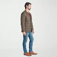 The Savile Row Co Mens Windowpane Modern Fit Sport Coat