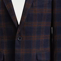 The Savile Row Co Mens Plaid Modern Fit Sport Coat