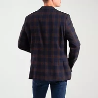 The Savile Row Co Mens Plaid Modern Fit Sport Coat