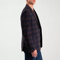 The Savile Row Co Mens Plaid Modern Fit Sport Coat