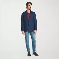 The Savile Row Co Mens Plaid Modern Fit Sport Coat