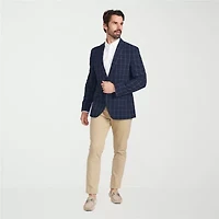 The Savile Row Co Mens Windowpane Modern Fit Sport Coat