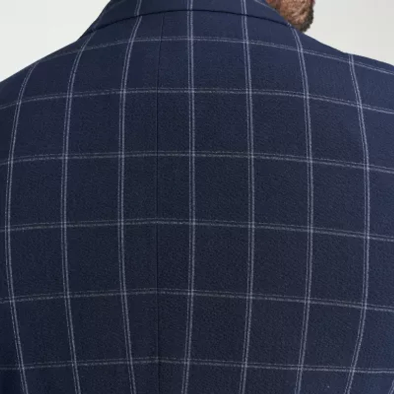 The Savile Row Co Mens Windowpane Modern Fit Sport Coat