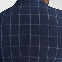 The Savile Row Co Mens Windowpane Modern Fit Sport Coat