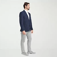 The Savile Row Co Mens Windowpane Modern Fit Sport Coat