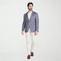 The Savile Row Co Mens Windowpane Modern Fit Sport Coat