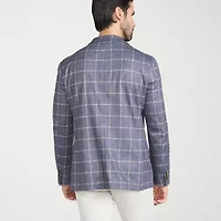 The Savile Row Co Mens Windowpane Modern Fit Sport Coat