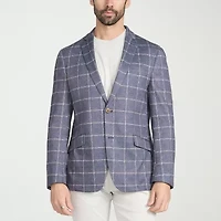 The Savile Row Co Mens Windowpane Modern Fit Sport Coat