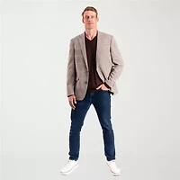 The Savile Row Co Mens Plaid Modern Fit Sport Coat