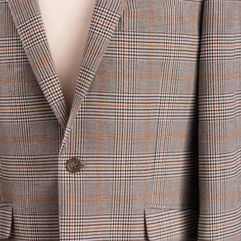 The Savile Row Co Mens Plaid Modern Fit Sport Coat