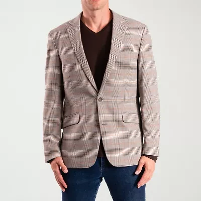 The Savile Row Co Mens Plaid Modern Fit Sport Coat