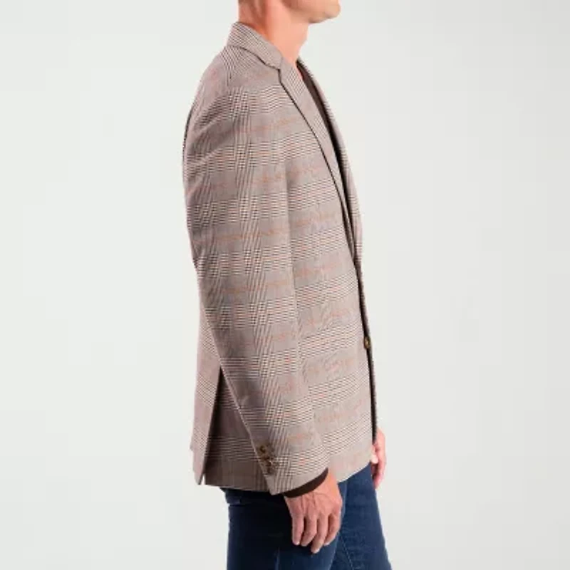 The Savile Row Co Mens Plaid Modern Fit Sport Coat