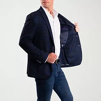 The Savile Row Co Mens Plaid Modern Fit Sport Coat
