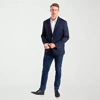The Savile Row Co Mens Plaid Modern Fit Sport Coat