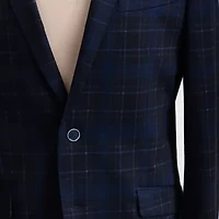 The Savile Row Co Mens Plaid Modern Fit Sport Coat