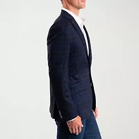 The Savile Row Co Mens Plaid Modern Fit Sport Coat