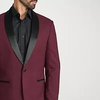 The Savile Row Co Mens Jacquard Slim Fit Sport Coat