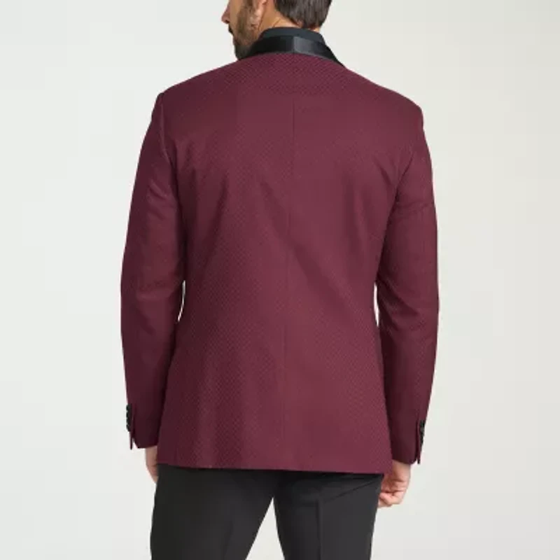 The Savile Row Co Mens Jacquard Slim Fit Sport Coat