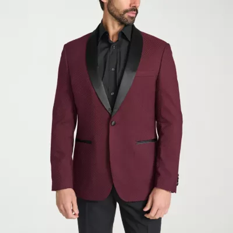 The Savile Row Co Mens Jacquard Slim Fit Sport Coat
