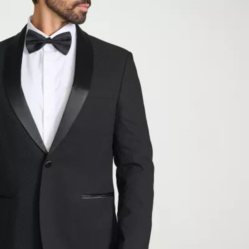 The Savile Row Co Mens Jacquard Slim Fit Sport Coat